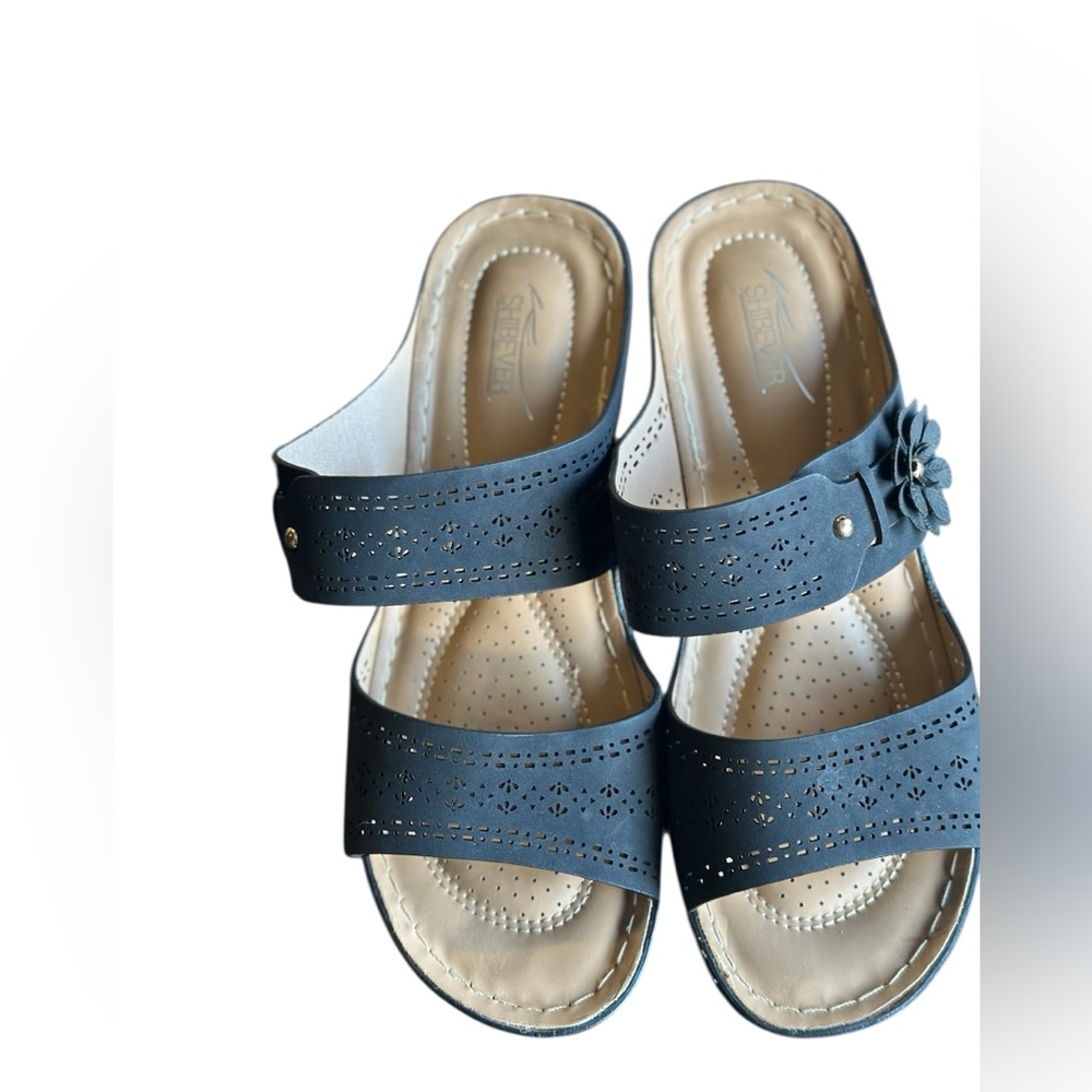 Shibever Black Platform Slide Sandals – Women’s Size 40 (US 9)